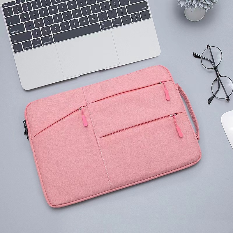 Picture of Multi-Zipper Pocket Storage Thickened Logo Printed Anti-Drop Laptop Sleeve 15.6inch Lightweight Laptop Bag