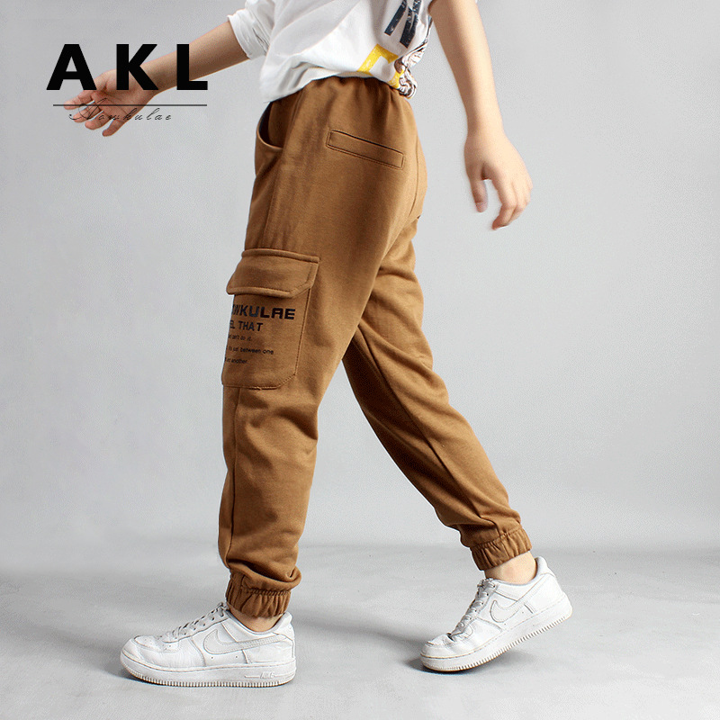 Picture of Children's Clothing Spring and Autum Korean Style New Boys' Pants Medium and Large Kidsren's Casual Overalls Pants Kidsren's Anti-Mosquito Pants