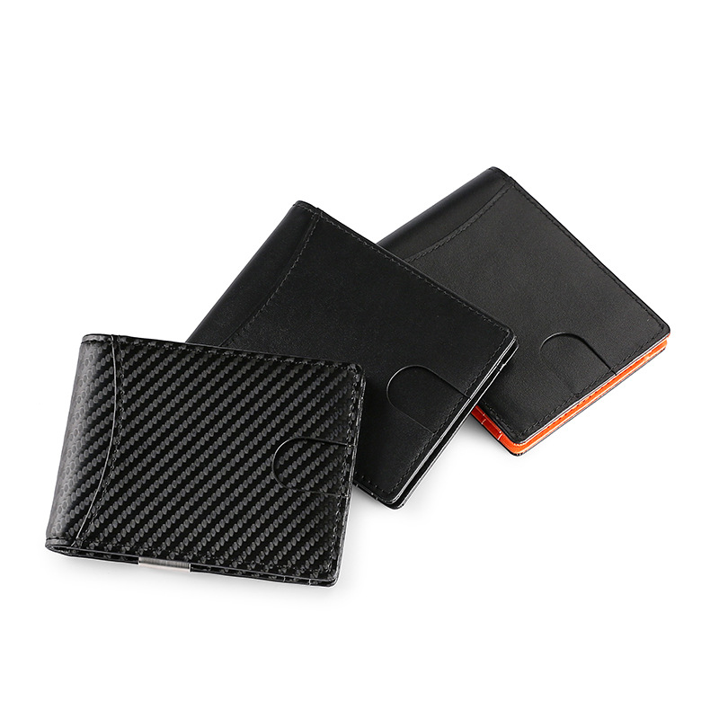 Picture of Amazon Hot Selling Genuine Gold Clip European and American Short Wallet Certificate RFID Anti-Magnetic Card Bag Wallet Metal Ticket Clip