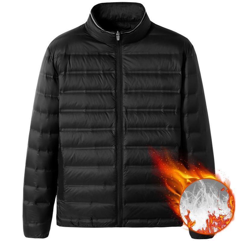 Fat Man Lightweight Down Cotton-padded Clothes Men's Ultra-thin Lightweight Thin Extra Large Size 100.00kg Fat Man Down Cotton-padded Clothes Fashionable