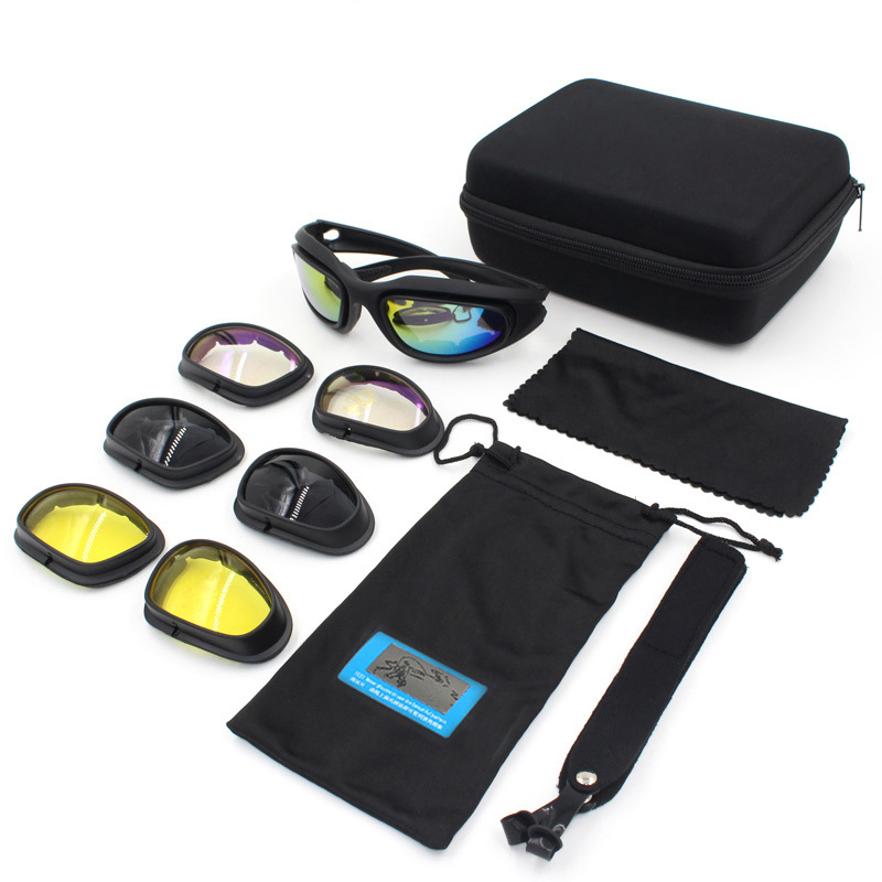 Picture of Factory in stock C5 Polarized Shooting Glasses Tactical Sunglasses Night Vision Paintball Glasses Windshield Glasses Cycling Glasses