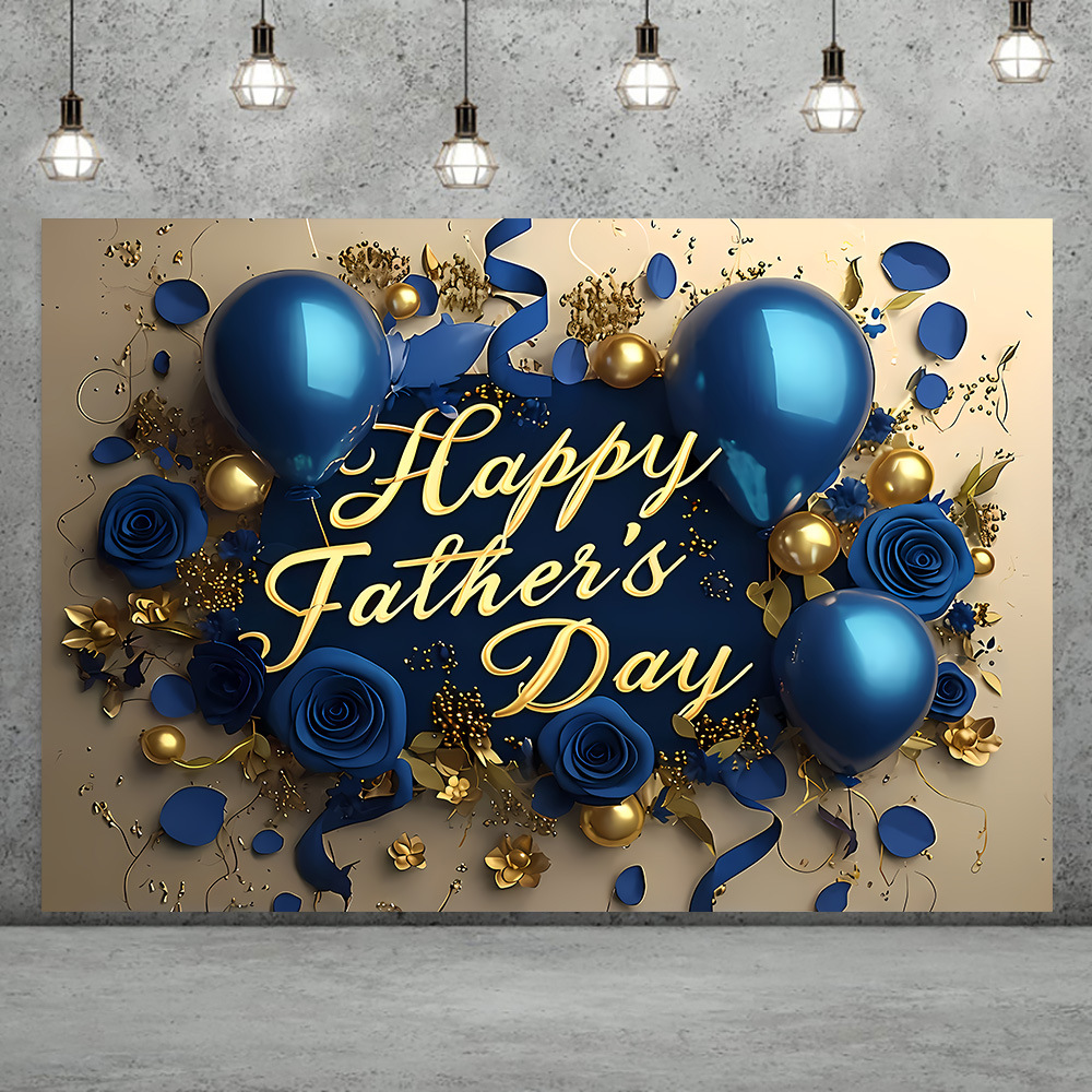 Cross-Border Exclusive Temu Xiyin Amazon Ai Photo Background Cloth Blue Floral Father's Day Party Banner
