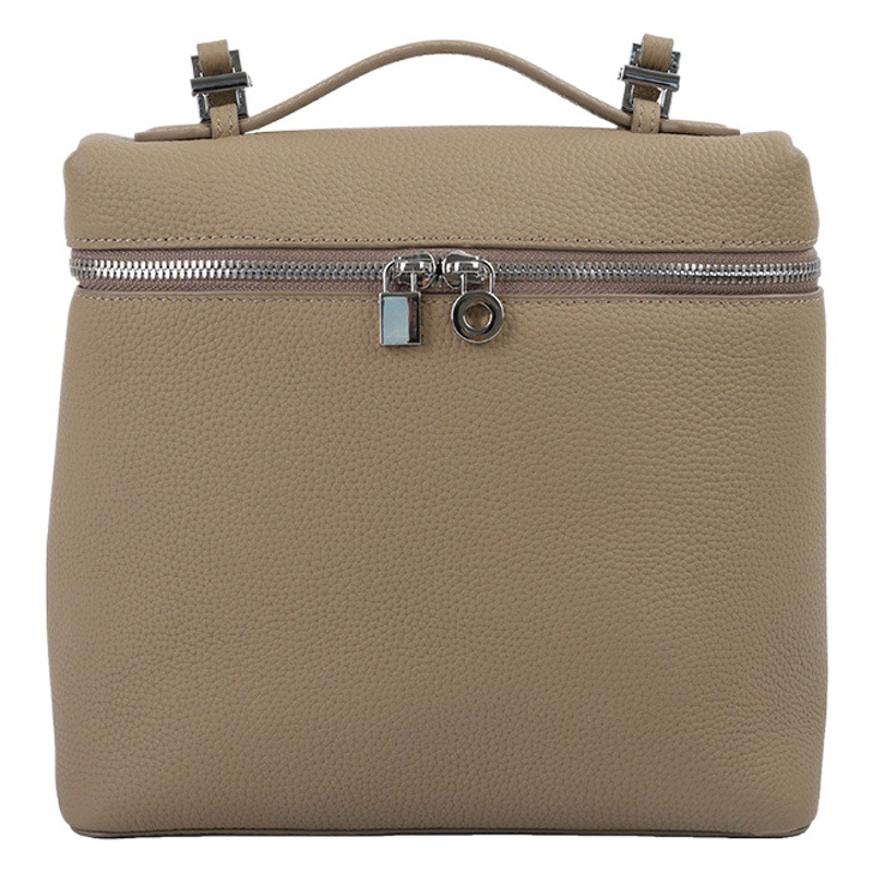 LP Casual Backpack Genuine Leather Women's Bag Portable Box Bag Large Capacity High-Level Simple Elegant Multi-Function Backpack