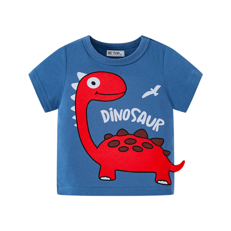 Picture of 2025 New Betop Kidsren's Clothing Kidsren's T-Shirt Summer Korean Style Boys Short-Sleeved Dinosaur Cartoon Top with a Sample