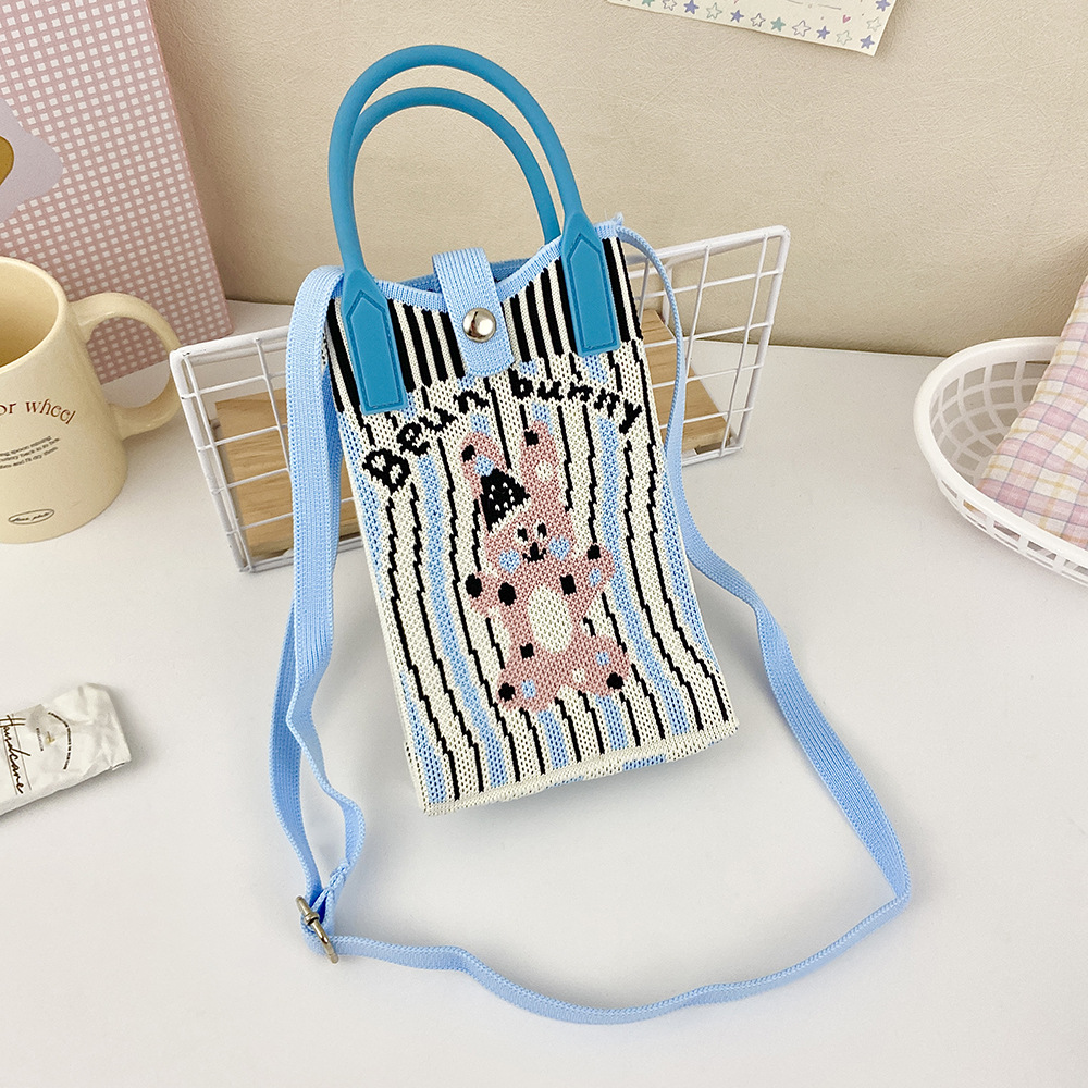 Picture of Shoulder Crossbody Mobile Phone Bag Cute Knitted Hand Bag Cartoon Large Capacity All-match Coin Purse Handbag Wholesale