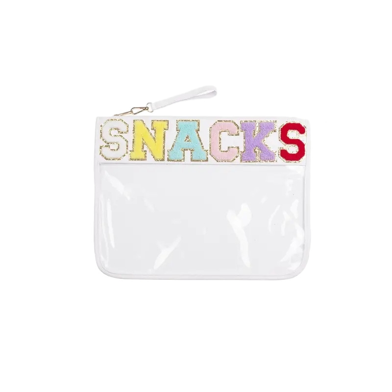 Picture of Amazon Explosions Embroidered Letters Cosmetic Bag PVC Transparent Zipper Bag Waterproof Portable Washes Storage Bag Cross-border