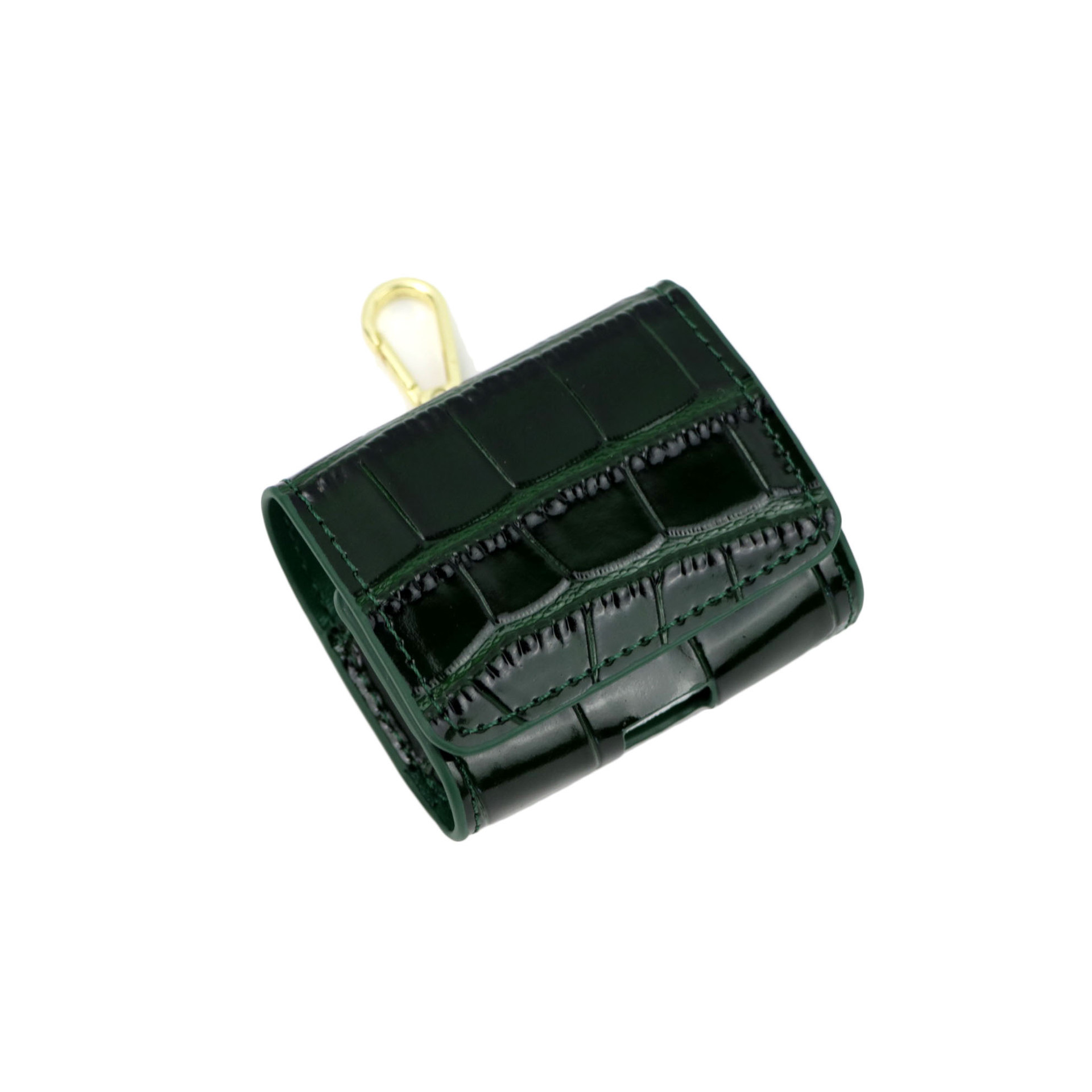 Picture of Cross-border Genuine Leather Crocodile Pattern Wireless Bluetooth Earphone Case Protective Cover with Hook for airpods 1/2/pro