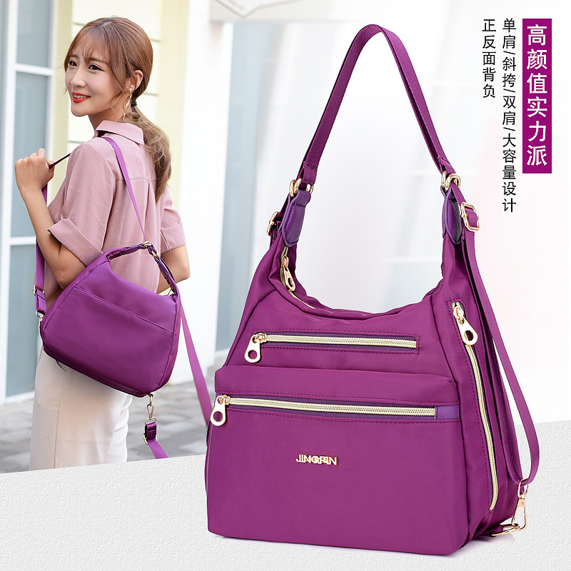 Wholesale Korean-style Lightweight All-match Backpack Women's Casual Nylon Multi-functional Bag Travel Shopping Shoulder Crossbody Bag