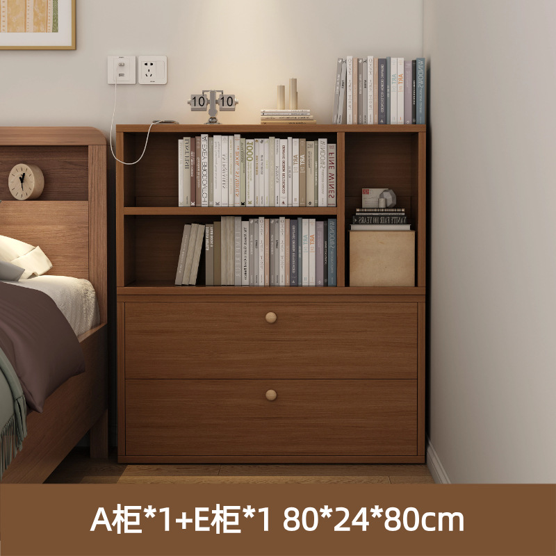 Picture of Solid Wood Bookcase Grid Cabinet Home Floor-Standing Storage Cabinet Living Room Free Combination Cabinet Multi-Layer Storage Shelf Low Cabinet