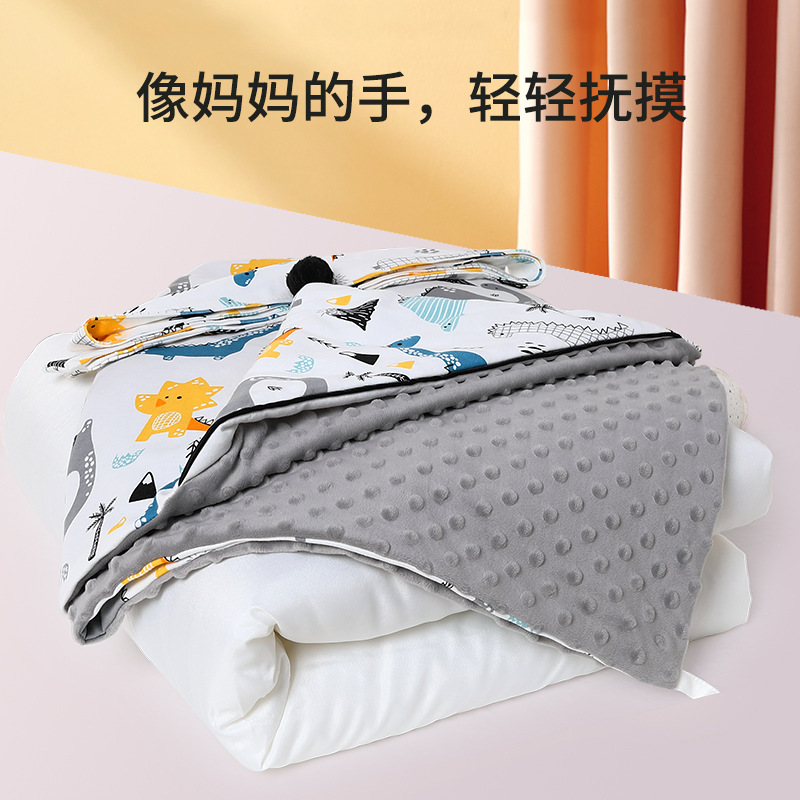 Picture of Factory direct sale baby hugging quilt autumn and winter thickened peas velvet newborn anti-startle swaddling bag anti-startle