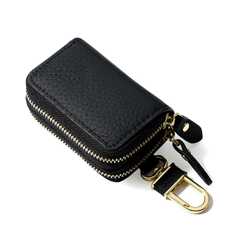 Picture of New double-layer key bag leather car key cover men's and women's first layer cowhide key bag copper hardware key chain