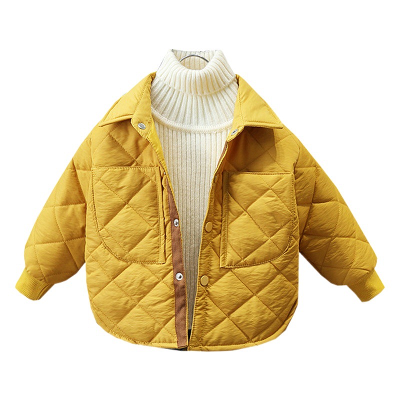 2416 Boys' Cotton Clothes 2022 New Style Baby Boys and Children's Winter Clothes Season Lightweight Cotton Jackets and Cotton Clothes Korean Style Trendy