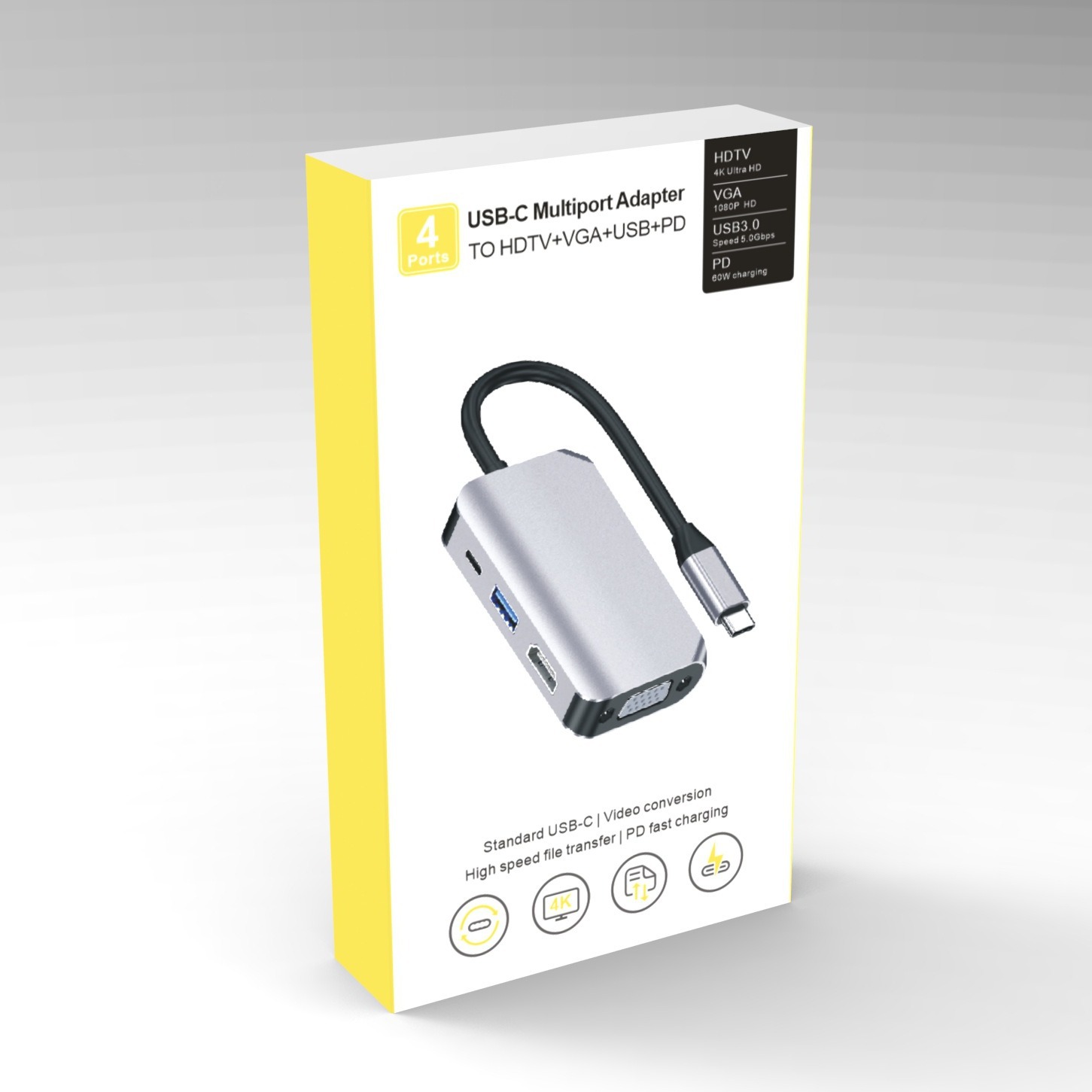 Picture of Cross-border type-c docking station expands usb splitter to hdmi vga hub multi-function cable