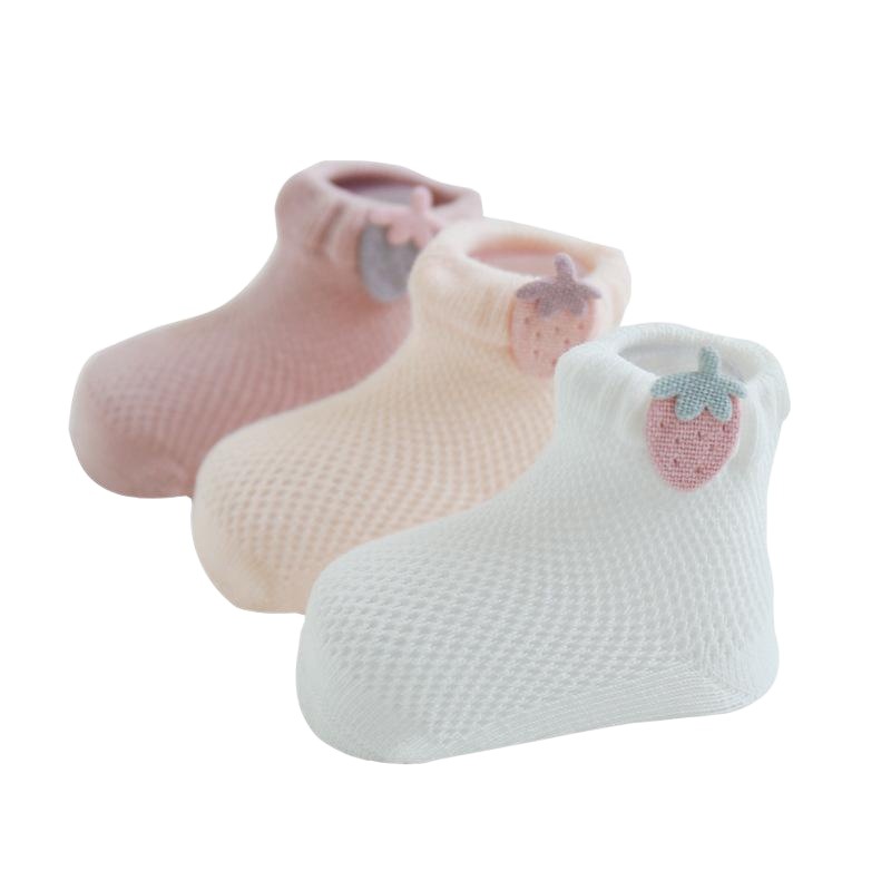Baby and Toddler Summer Thin Baby Socks Combed Cotton Boneless Cartoon Mesh Baby Socks Men and Women Children Socks Korea