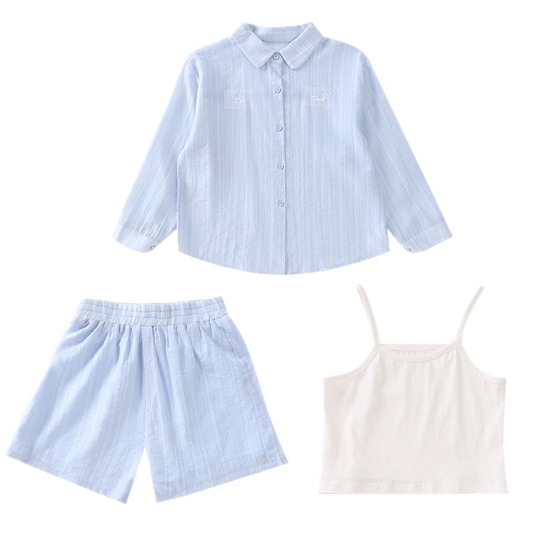 Picture of Girls' Summer Sunscreen suit 2025 New Fashion Casual Children's Sunscreen Clothing Summer Three-piece Fashionable Suit