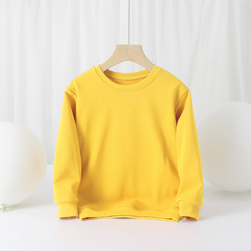 Picture of Children's Clothing Spring and Autum Korean Style New Boys' Long-Sleeved Sweatshirts Medium and Large Kidsren's Terry Pure Color Bottoming Shirts Kidsren's Sweatshirts