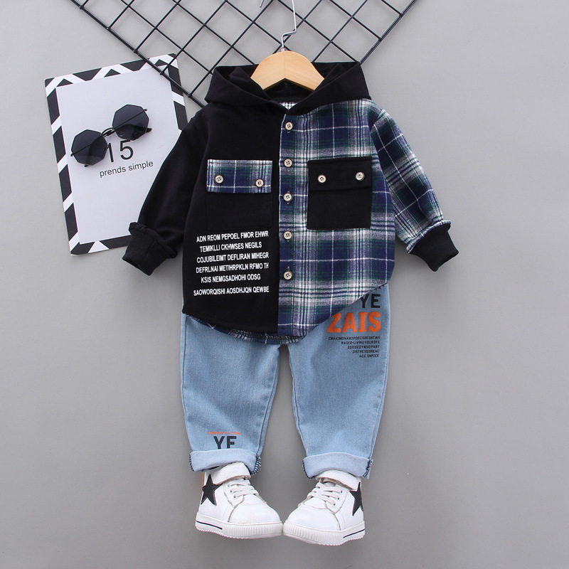 Picture of Foreign trade new autumn children's clothes suit baby long-sleeved zipper jacket coat trousers two-piece set delivery