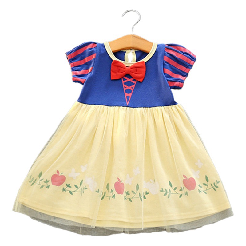 Amazon Girls Aisha Dress 2025 New Children's Summer Snow White Dress Baby Girl Summer Dress