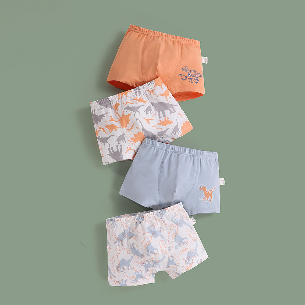 Children's Underwear Men's Cartoon Lycra Cotton Summer Small and Medium-sized Children's Boxer Baby Pupil Shorts 12-year-old Boys' Underpants