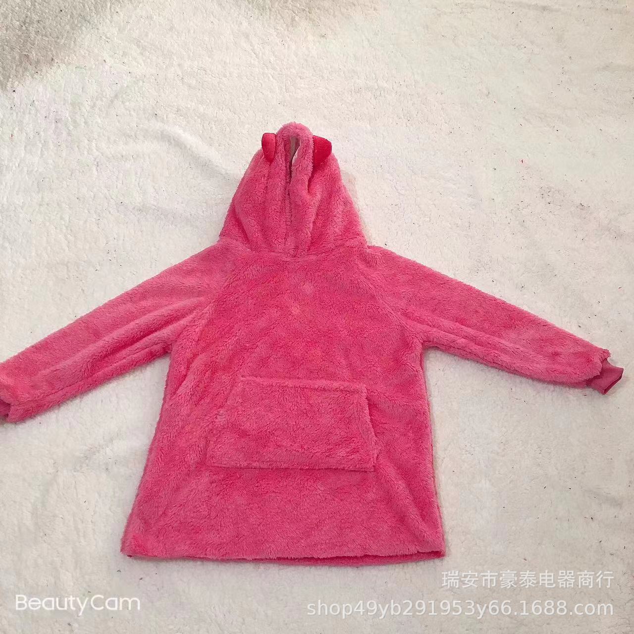 Picture of Children's cartoon pajamas warm homewear folding pillow student pullover warm clothes cold-proof coral fleece lazy blanket