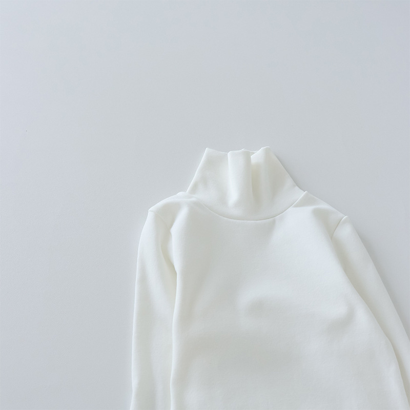 Picture of Children's High Collar Bottoming Shirt Autumn and Winter Pure Cotton White Girls' Bottoming Clothes Boys' Inner Top Girls' Autumn Clothes