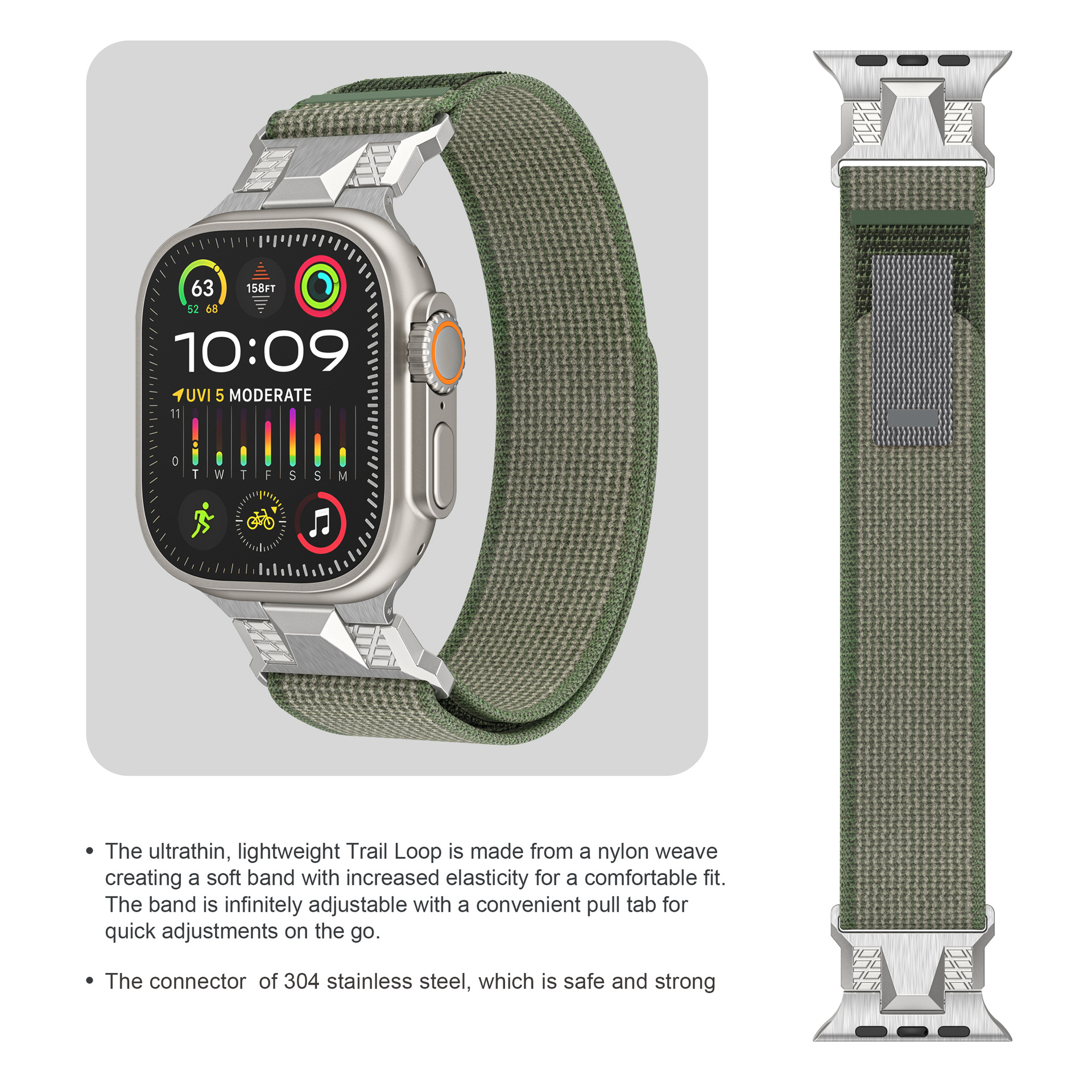 Picture of Suitable for Apple Watch strap mecha wild diameter nylon loop appleiwatch9Ultra2 watch strap wholesale