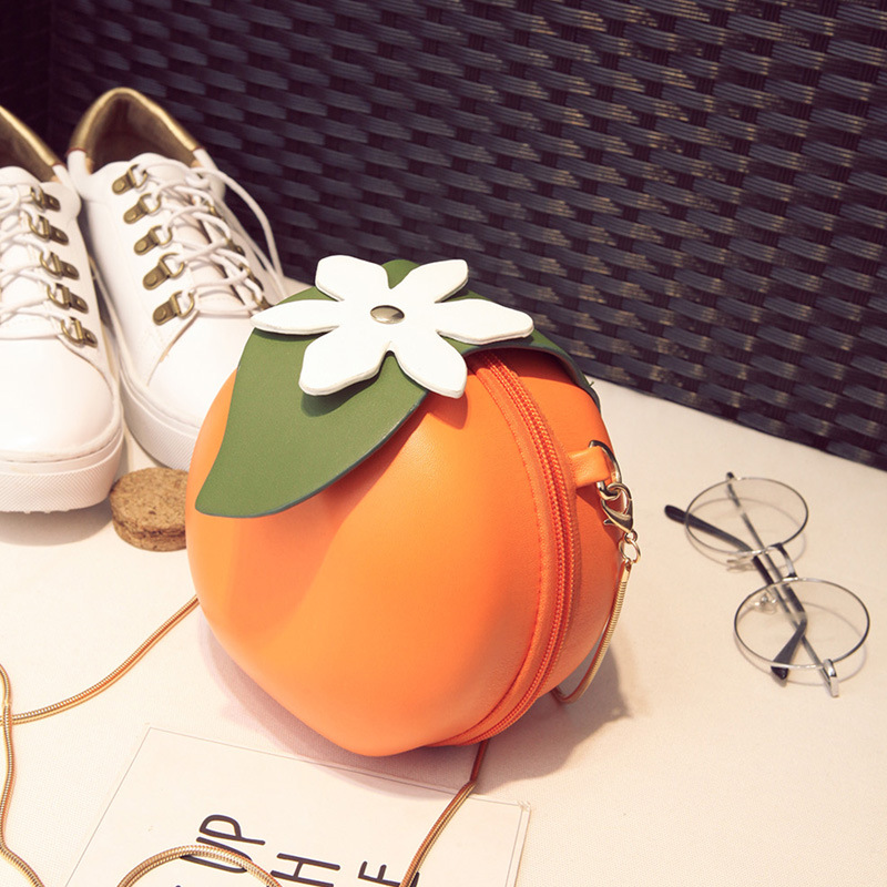 Personalized fruit shaped small round bag orange fruit bag shaped small bag mini mobile phone bag