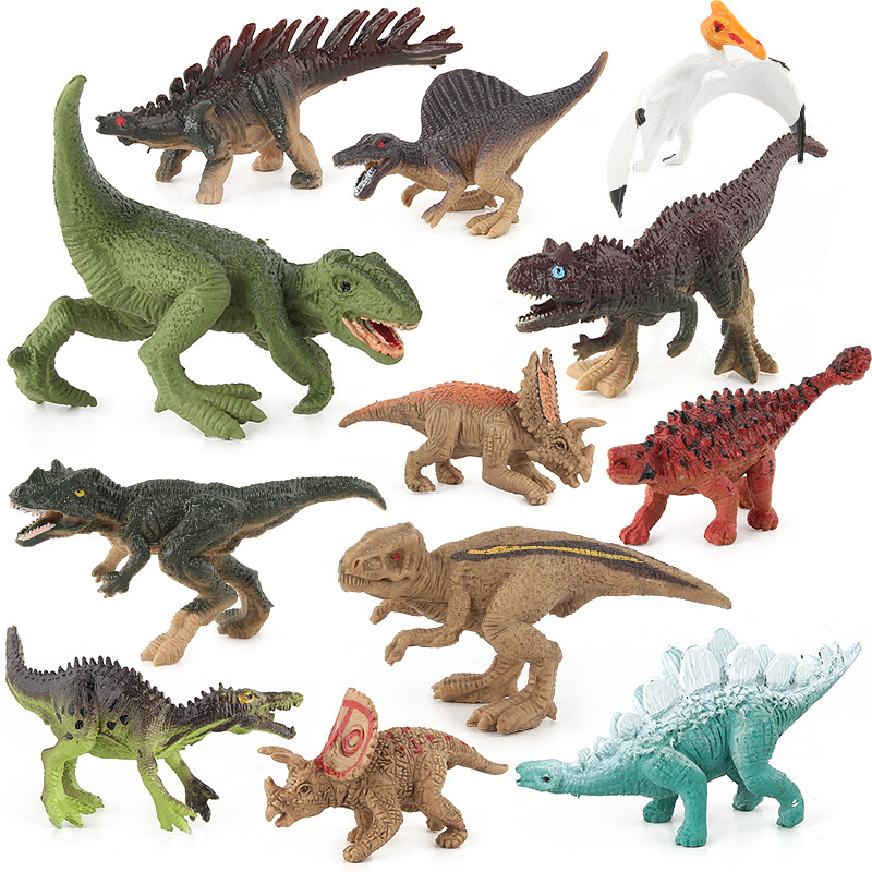 Jurassic dinosaur model 12 set mini simulation animal model plastic toy gift foreign trade hot sale