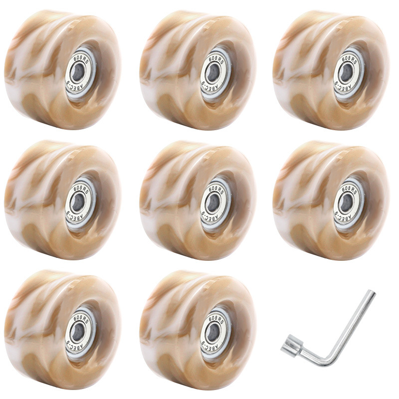Picture of Double Row Roller Skates 5832 Mixed Color Wheel Two-Color Pu Non-Luminous Wheel Four-Wheel Roller Skates 82A High Elastic Wheel