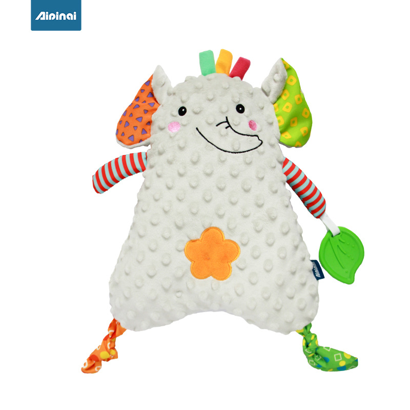 Picture of Aipinqi baby sleeping with comfort towel can be imported baby gauze animal comfort doll peas velvet doll