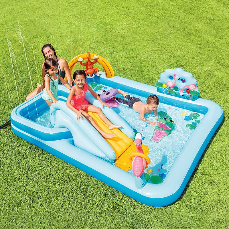 Picture of INTEX outdoor water spray children's toys inflatable swimming pool for family paddling pool with slide pool swimming pool