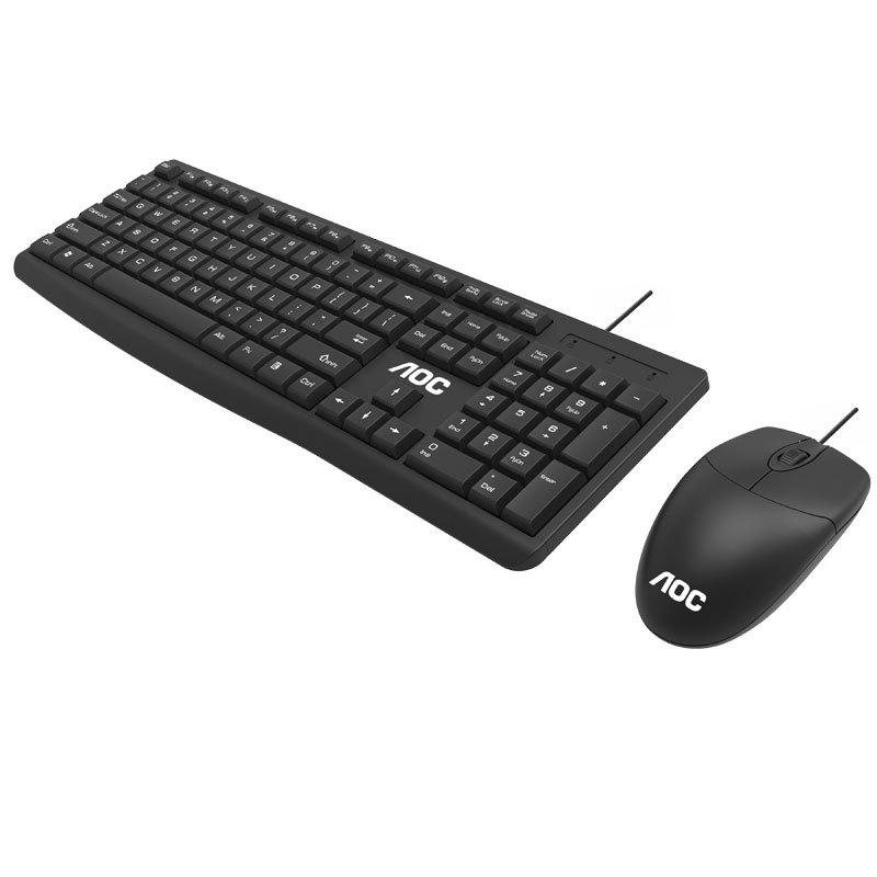 Picture of AOC wired keyboard mouse KM151 set USB business desktop computer peripherals home office typing game