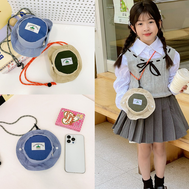 2024 Winter New Fashion Children's Crossbody Bag Boys and Girls Style Casual Distinctive Hat Bag Outgoing Coin Purse
