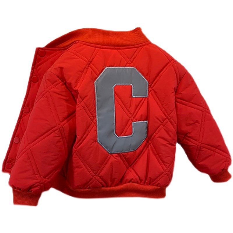 Picture of Boys' Quilted Baseball Jacket Winter Cotton Coat 2025 New Children's Autumn and Winter Stylish Boys' Lightweight Cotton Jacket