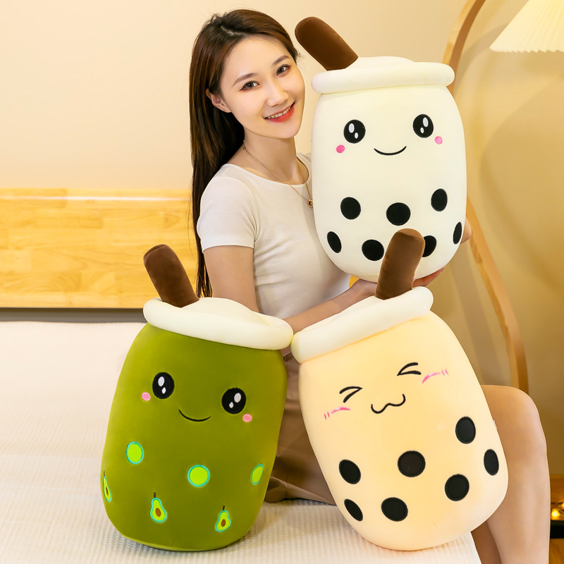 Picture of Simulation fruit milk tea cup pillow plush toy large bubble tea Doll Doll Gift cross-border foreign trade