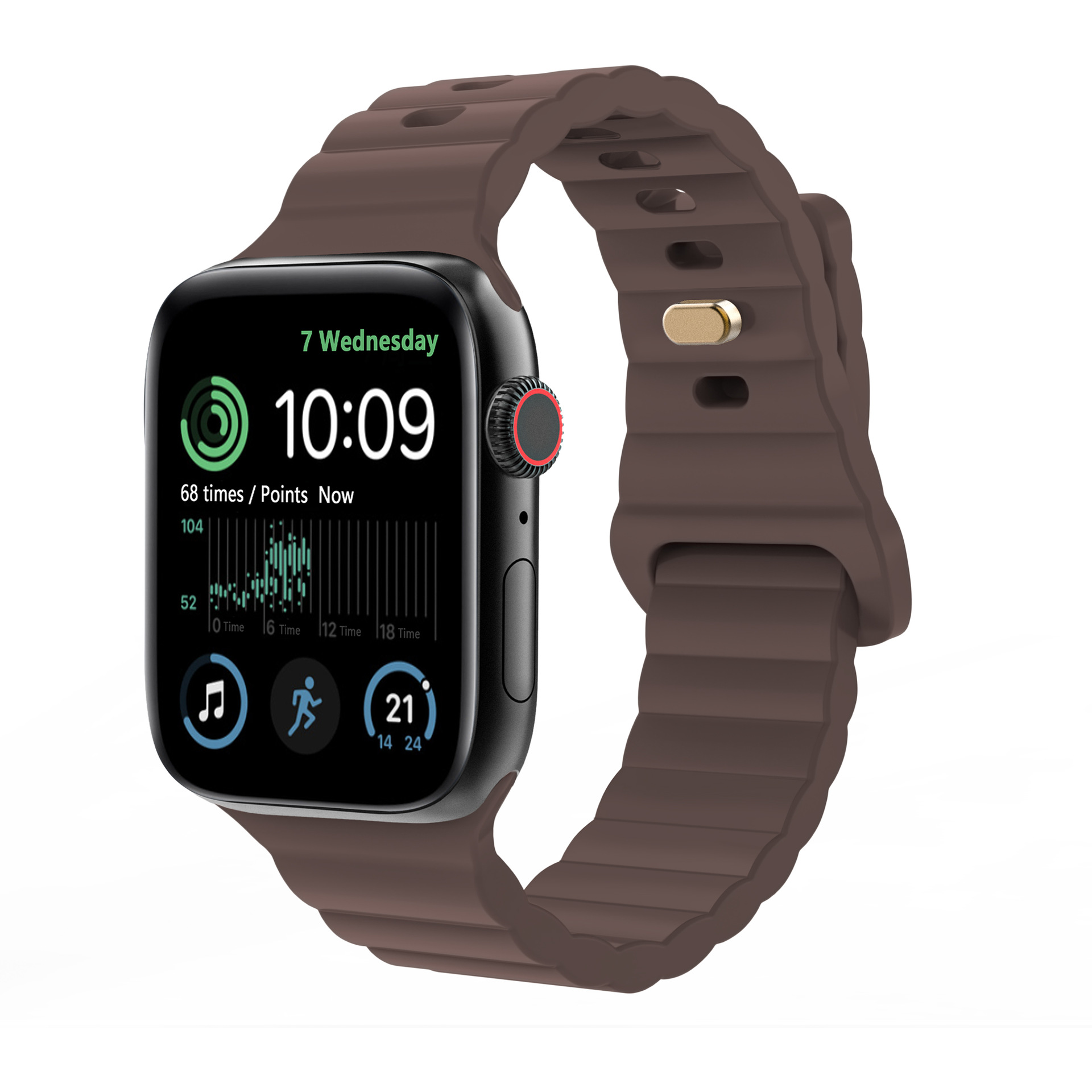 Picture of For Apple Watch iwatch1087654 Silicone Strap applewatch9 Lightning Buckle Wave Pattern Solid Color