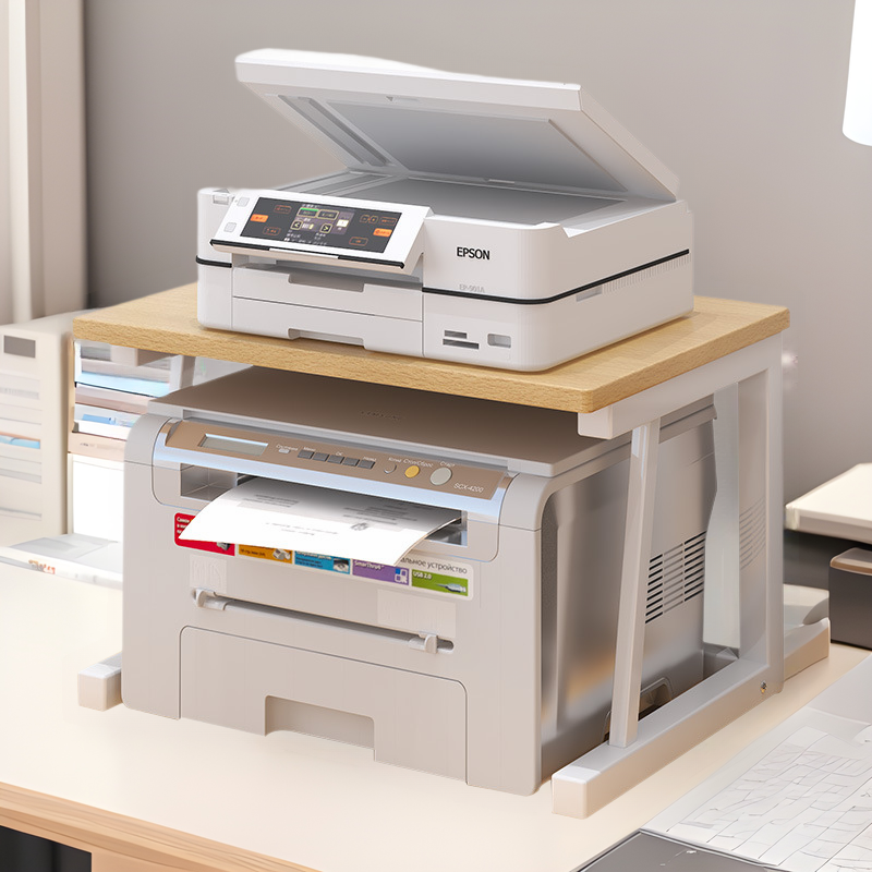 Picture of Carefully Selected Factory Desktop Printer Storage Rack Office Desk Double-Layer Storage Shelf Bracket Creative Storage Rack