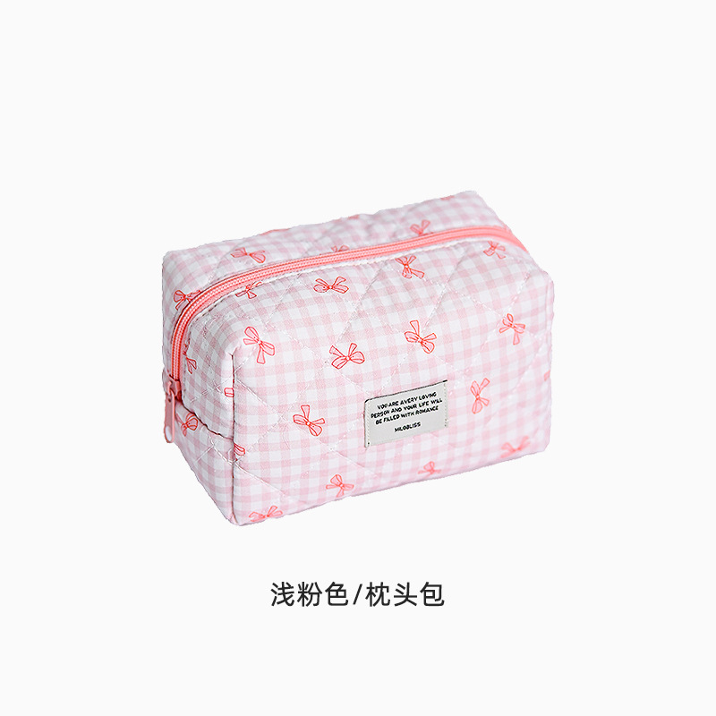 Picture of Simple bow travel portable cosmetic bag large capacity high-end feeling ins high-value cosmetic bag a batch