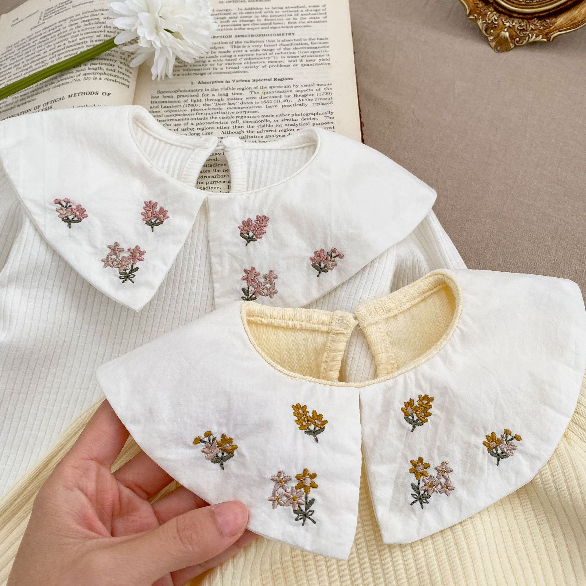 Picture of Ins2025 Baby Girl Thin Bottoming Shirt Cotton Embroidered Collar Baby Doll Shirt Infant Long-Sleeved T-Shirt Inner Top