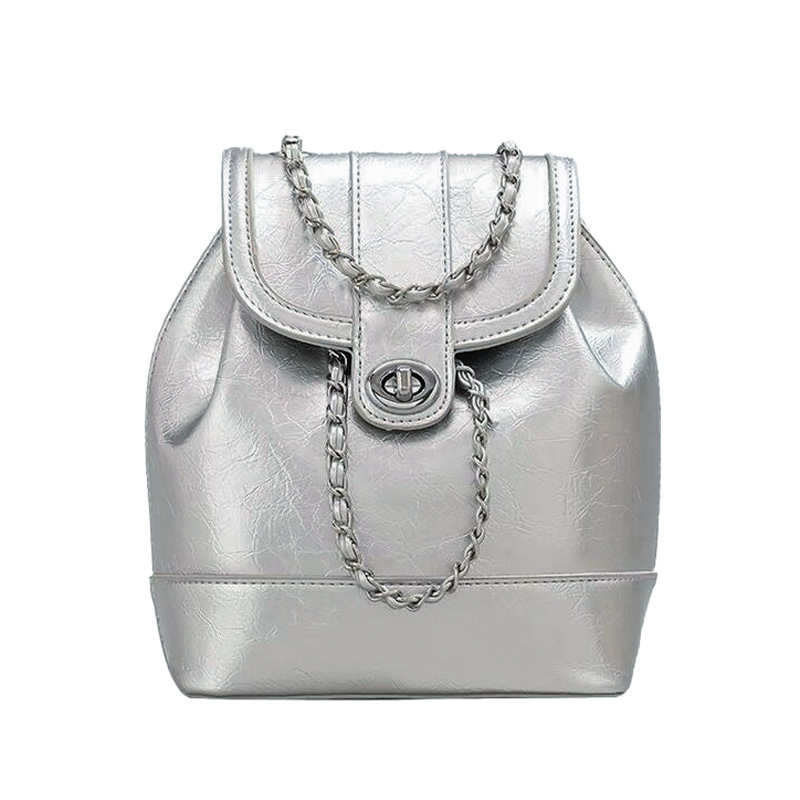 Picture of in stock South Korea Small Casual Crowd Bag Small Chanel Style Chain Bag Small Schoolbag Women's Bag Backpack Lightweight Backpack
