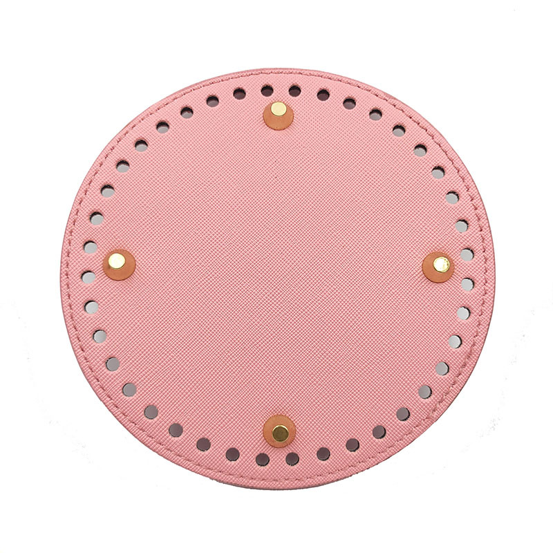Picture of Bag accessories handmade elegant bag material 14cm round bottom plate diy woven bag quality hardened pu bag pad bottom
