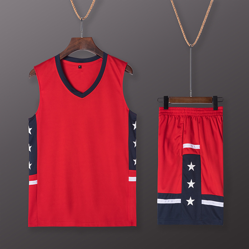 Picture of Factory wholesale basketball clothing suit custom wholesale summer jersey performance clothing V-neck breathable training sportswear suit