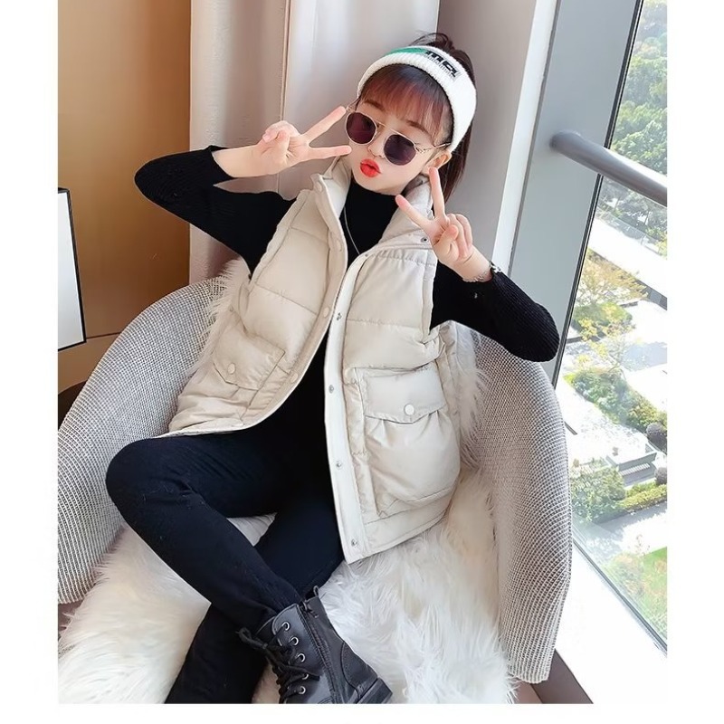 Picture of Girls' down cotton vest girls' outer wear winter 2023 new children girls' autumn and winter vest coat vest