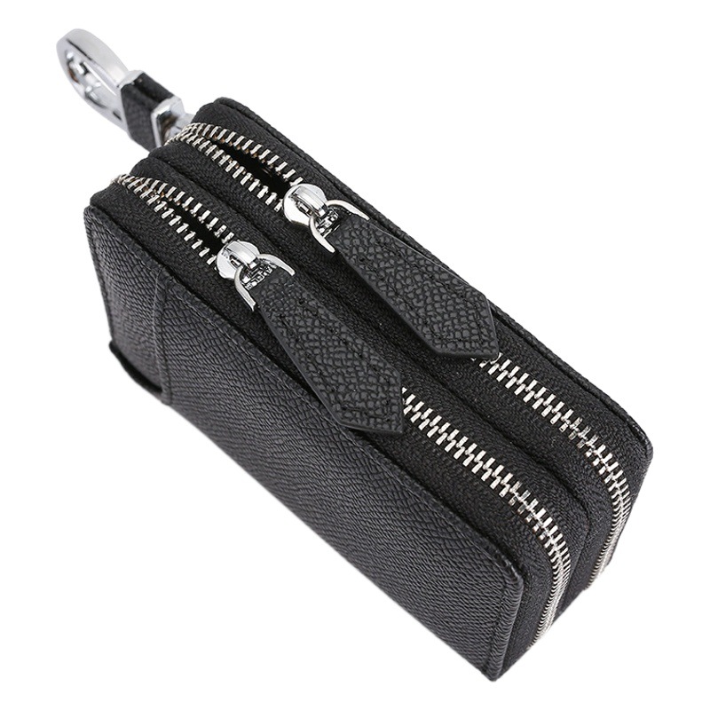 New leather key bag men's wholesale universal car key protective cover multi-function card bag home key buckle women
