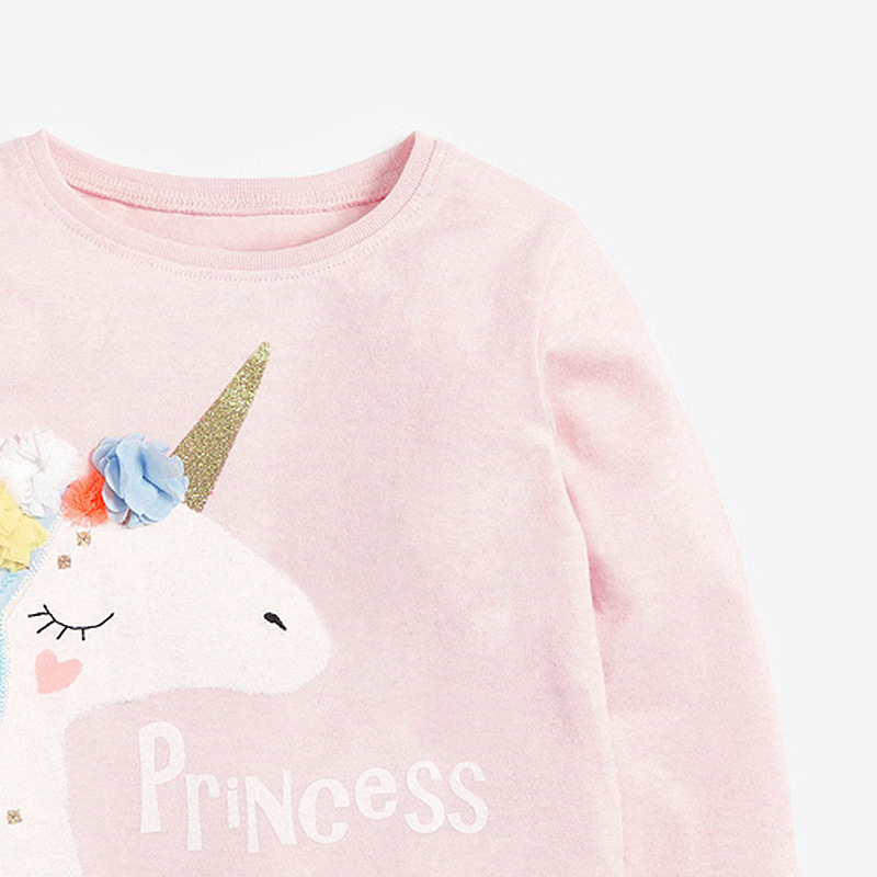 Picture of Factory wholesale children's T-shirt Autumn New European and American children's clothing children's T-shirt unicorn girls long sleeve T-shirt
