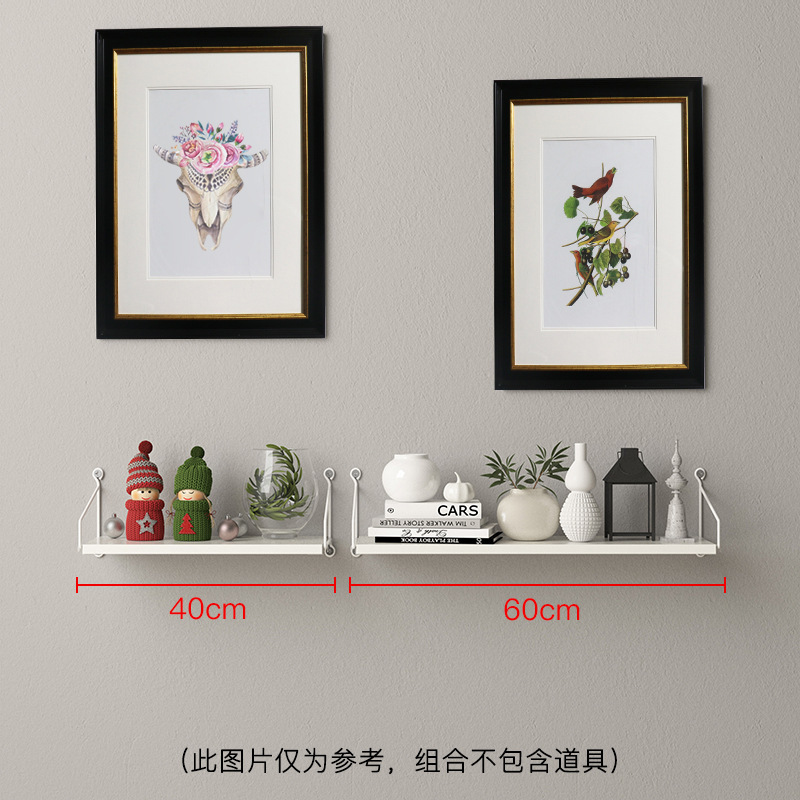 Picture of Punch-free Wall Storage Rack Bedside Projector Laminated Board Wall Hanging Board Living Room Wall Hanging Board