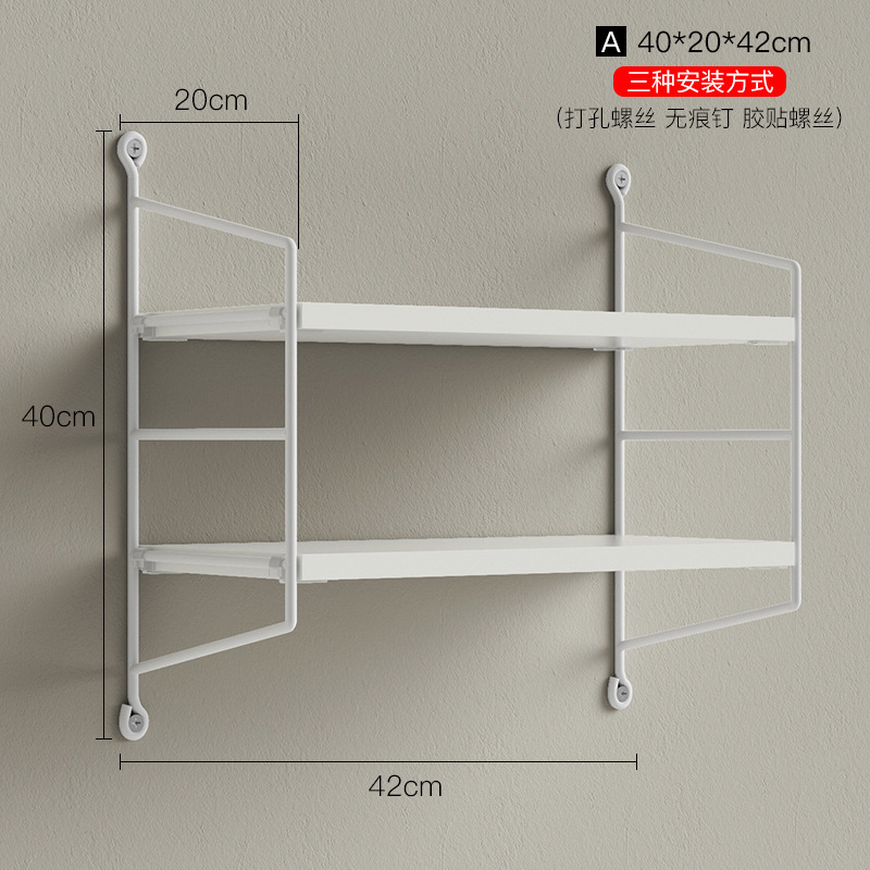 Picture of Punch-free Wall Storage Rack Bedside Projector Laminated Board Wall Hanging Board Living Room Wall Hanging Board
