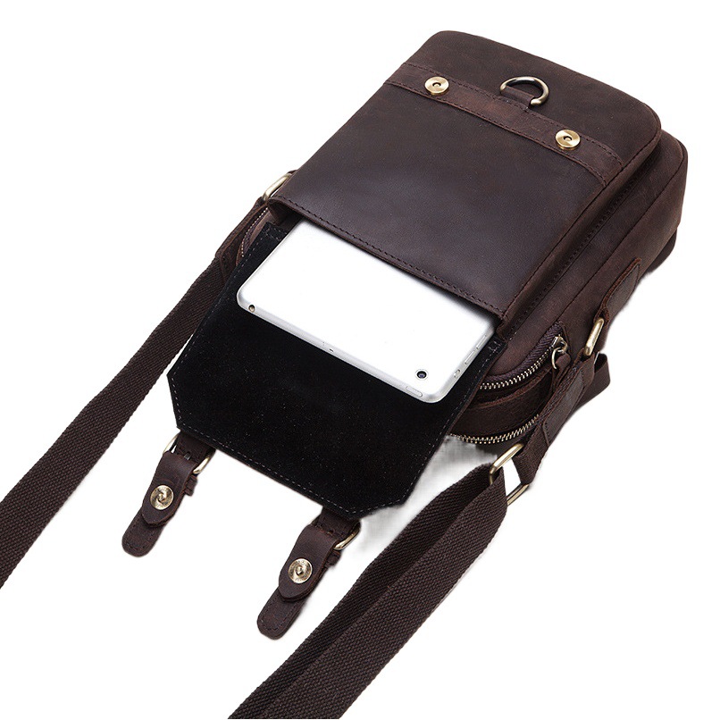 Hummer Paul Foreign Trade Crazy Horse Leather Men's Shoulder Bag European and American Retro first layer cowhide leather messenger bag business commuter bag