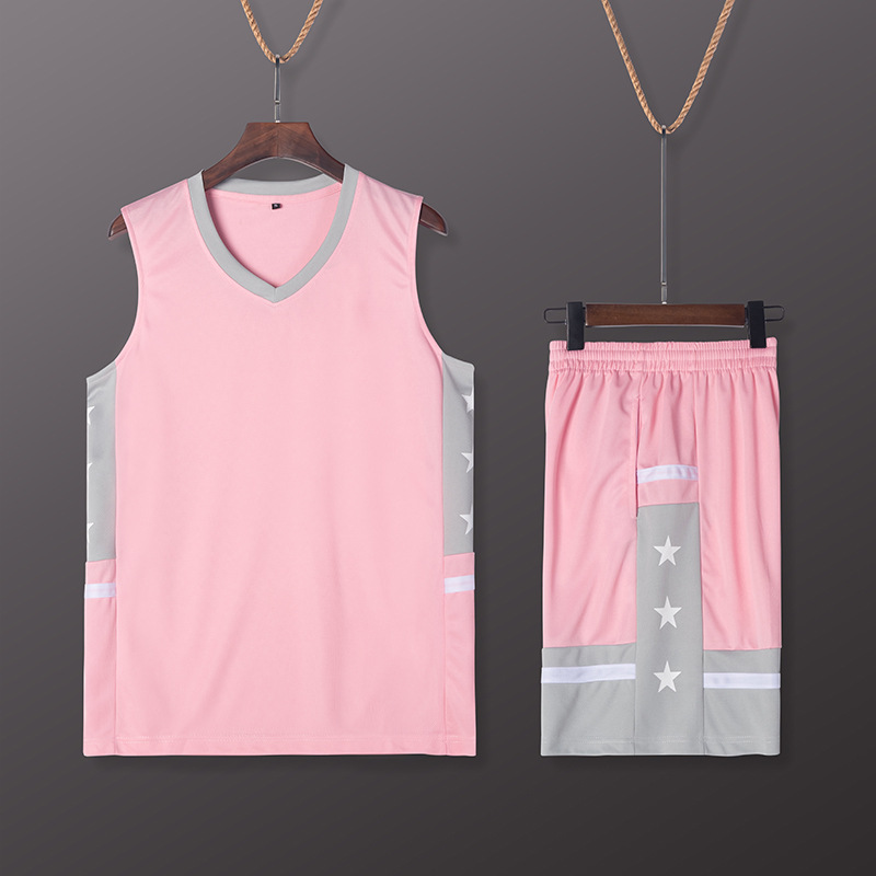 Picture of Factory wholesale basketball clothing suit custom wholesale summer jersey performance clothing V-neck breathable training sportswear suit