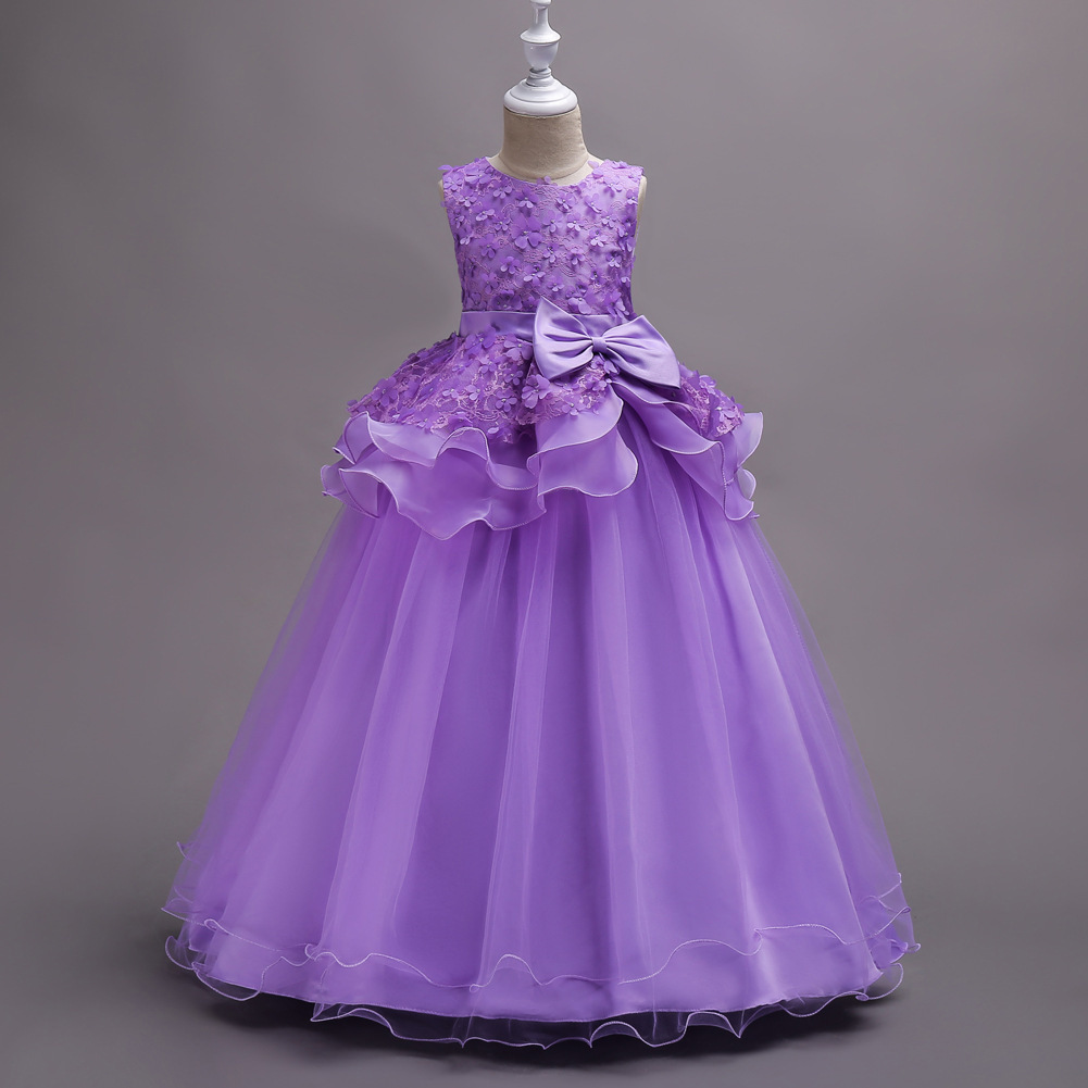 Picture of 2022kids dress explosions flower girl dress Princess dress children's skirt a generation of hair